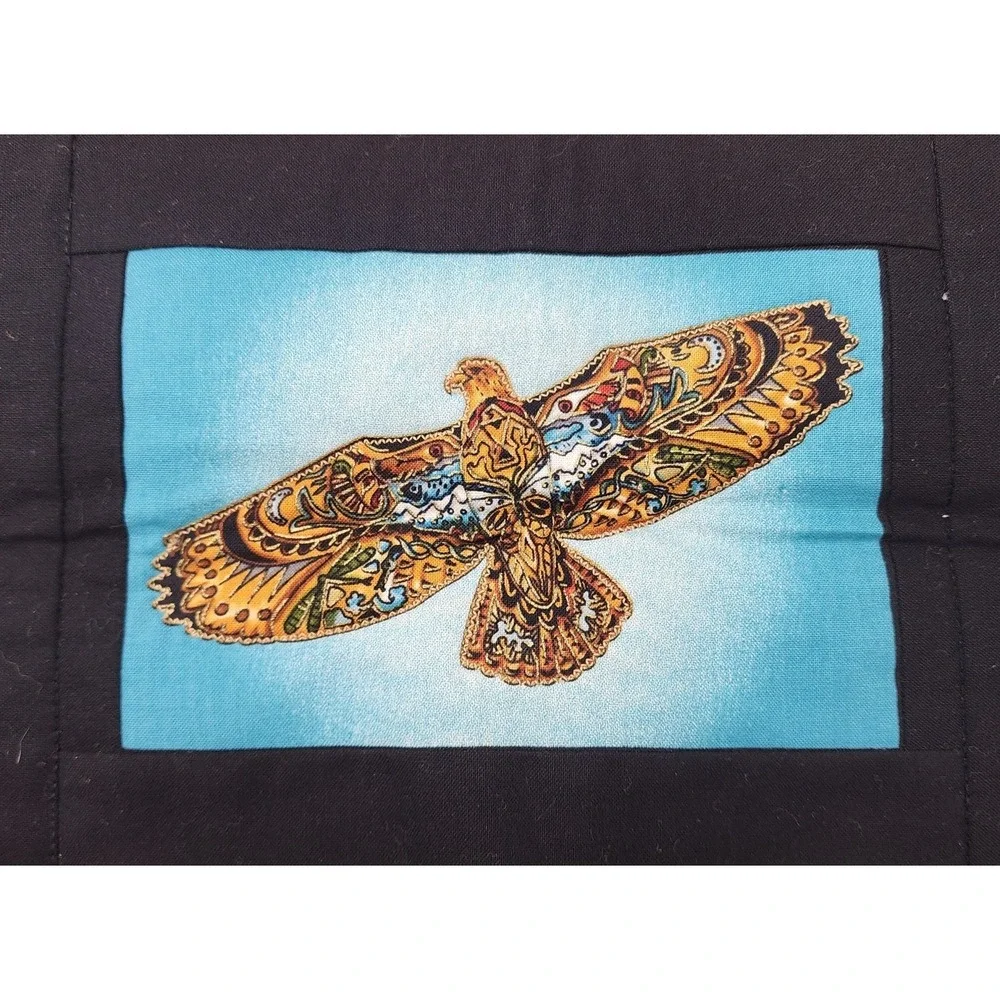Hand Sewn Wall Art Native American Quilt‎ Artwork Yukon Canada  Bear Eagle Totem